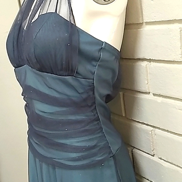 Speechless Formal Blue sheer Sparlke Dress. Size Medium - Picture 6 of 13